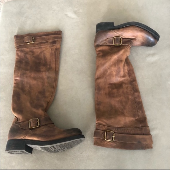 Brown distressed Leather Knee-High Boots size 8 - Picture 8 of 8